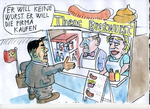 Cartoon: China kauft (medium) by Jan Tomaschoff tagged wirtschaft,china,wirtschaft,china