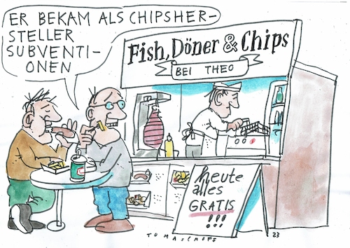 Cartoon: Chips (medium) by Jan Tomaschoff tagged chips,subventionen,digitalisierung,chips,subventionen,digitalisierung