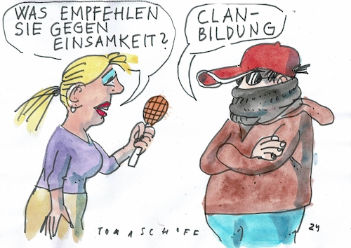 Cartoon: Clan (medium) by Jan Tomaschoff tagged clan,kriminalität,einsamkeit,clan,kriminalität,einsamkeit