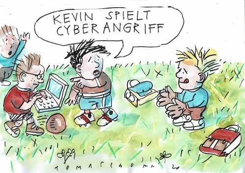 Cartoon: Cyberangriff (medium) by Jan Tomaschoff tagged internet,cyberangriff,internet,cyberangriff
