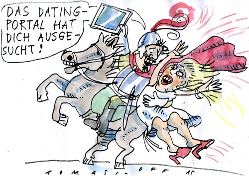 Cartoon: Dating (medium) by Jan Tomaschoff tagged liebe,partnerschaft,liebe,partnerschaft