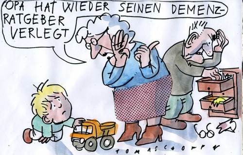 Cartoon: Demenzratgeber (medium) by Jan Tomaschoff tagged demenz,alter,demenz,alter