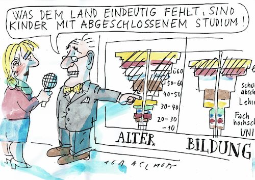 Cartoon: Demografie (medium) by Jan Tomaschoff tagged bildung,fachkräfte,demografie,bildung,fachkräfte,demografie