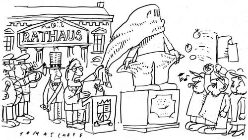 Cartoon: Denkmal (medium) by Jan Tomaschoff tagged denkmal,haushalt,finanzen,