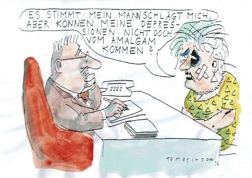 Cartoon: Depression (medium) by Jan Tomaschoff tagged depression,partnerprobleme,amalgam,depression,partnerprobleme,amalgam