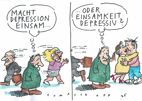 Cartoon: Depression (medium) by Jan Tomaschoff tagged einsamkeit,depression,gesundheit,psyche,einsamkeit,depression,gesundheit,psyche