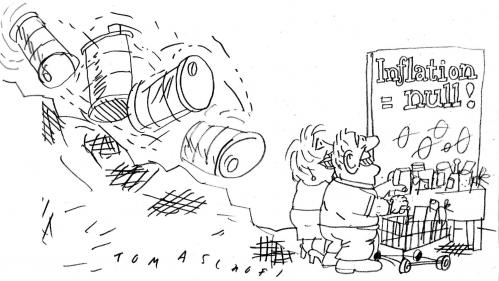 Cartoon: Der Ölpreis schlägt zurück (medium) by Jan Tomaschoff tagged inflation,lebenshaltungskosten,deflation,energie,ölpreis