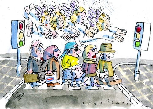 Cartoon: Dichtestress (medium) by Jan Tomaschoff tagged stadt,schweiz,stadt,schweiz