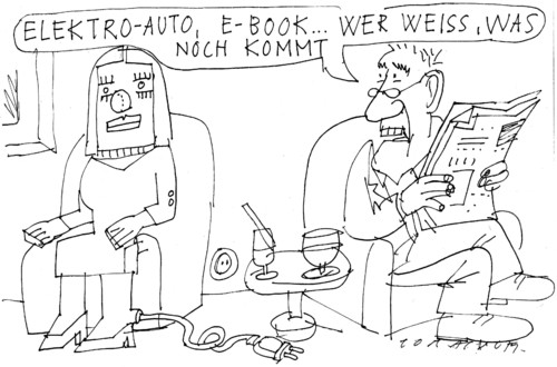 Cartoon: digital (medium) by Jan Tomaschoff tagged digitalisierung,ebook,technik,liebe,fortschritt,digitalisierung,ebook,fortschritt,liebe,technik