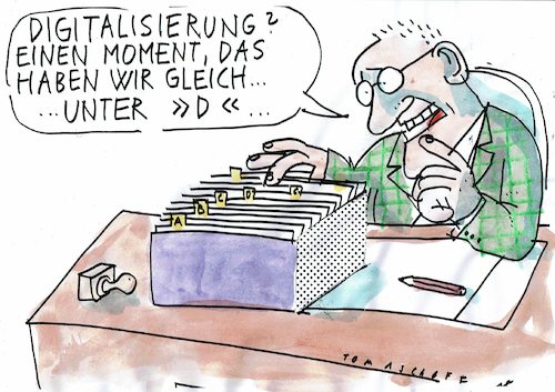 Cartoon: digital (medium) by Jan Tomaschoff tagged digitalisierung,information,internet,digitalisierung,information,internet
