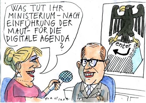 Cartoon: digitale Agenda (medium) by Jan Tomaschoff tagged internet,vernetzung,internet,vernetzung