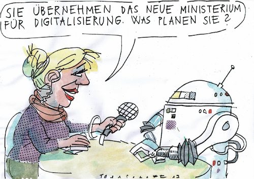 Cartoon: Digitalisierung (medium) by Jan Tomaschoff tagged digitalisierung,internet,wirtschaft,digitalisierung,internet,wirtschaft