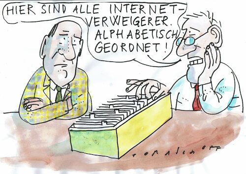Cartoon: Digitalisierung (medium) by Jan Tomaschoff tagged internet,digitalisierung,internet,digitalisierung