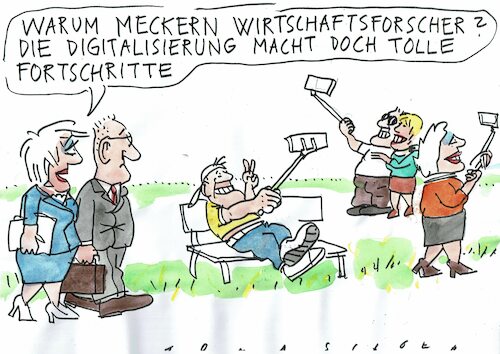 Cartoon: Digitalisierung (medium) by Jan Tomaschoff tagged internet,digitalisierung,handy,selfie,internet,digitalisierung,handy,selfie
