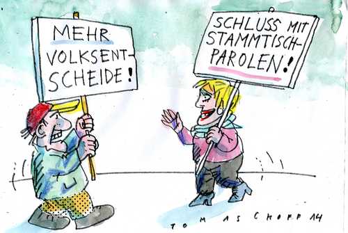 Cartoon: direkte Demokratie (medium) by Jan Tomaschoff tagged volksentscheide,stammtisch,volksentscheide,stammtisch