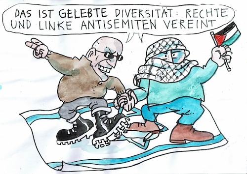 Cartoon: Diversität? (medium) by Jan Tomaschoff tagged antisemitismus,hass,antisemitismus,hass