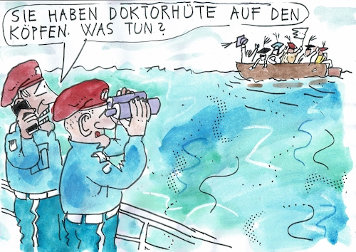 Cartoon: Doktoren (medium) by Jan Tomaschoff tagged flucht,meer,fachkräfte,flucht,meer,fachkräfte