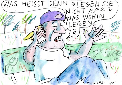 Cartoon: Dran bleiben (medium) by Jan Tomaschoff tagged handy,handy