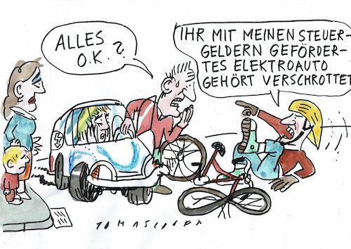 Cartoon: elektro (medium) by Jan Tomaschoff tagged elektroauto,förderung,elektroauto,förderung