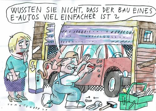 Cartoon: elektro (medium) by Jan Tomaschoff tagged elektroauto,elektroauto