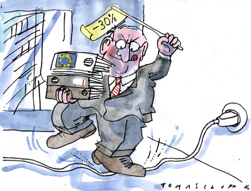 Cartoon: Energiesparziel (medium) by Jan Tomaschoff tagged ue,energie,sparen,ue,energie,sparen