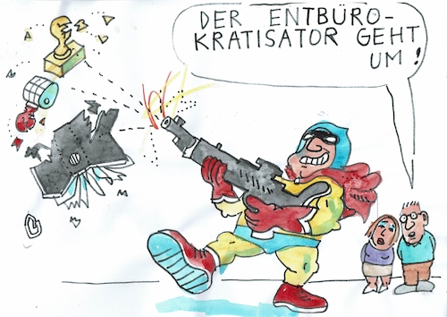 Cartoon: Entbürokratisator (medium) by Jan Tomaschoff tagged bürokratie,politik,verwaltung,bürokratie,politik,verwaltung