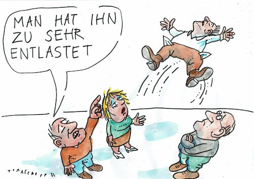 Cartoon: Entlastung (medium) by Jan Tomaschoff tagged politiker,finanzen,schulden,steuern,abgaben,politiker,finanzen,schulden,steuern,abgaben