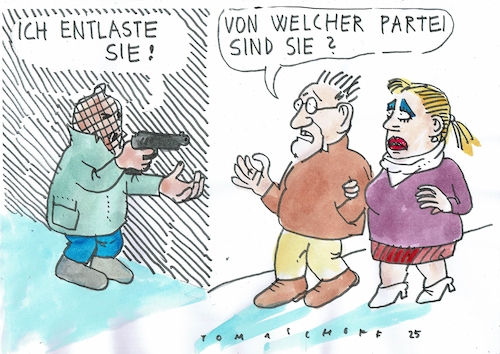 Cartoon: Entlastung (medium) by Jan Tomaschoff tagged wahlen,geld,entlastung,wahlen,geld,entlastung