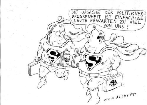 Cartoon: erwartungen (medium) by Jan Tomaschoff tagged erwartungen,superhelden,superman,politiker,erwartungen,superhelden,superman,politiker