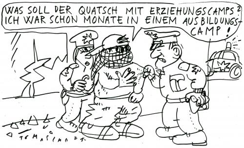 Cartoon: Erziehungscamps (medium) by Jan Tomaschoff tagged jugendliche,ausbildung,education