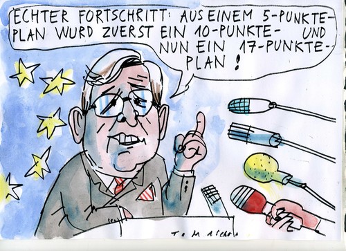 Cartoon: EU handelt (medium) by Jan Tomaschoff tagged eu,krise,eu,krise
