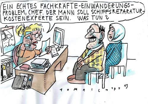 Cartoon: Fachkraft (medium) by Jan Tomaschoff tagged gorch,fock,schiffsreparatur,gorch,fock,schiffsreparatur