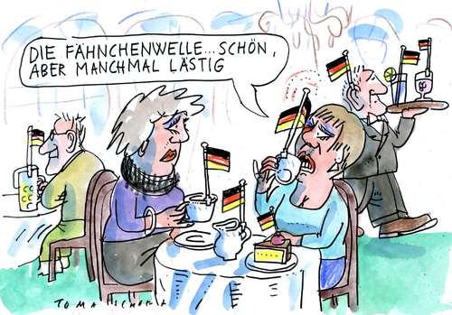 Cartoon: fähnchen (medium) by Jan Tomaschoff tagged wm,fahne,deutschland,fans,wm,fahne,deutschland,fans,weltmeisterschaft,fußball,fussball,fanatiker