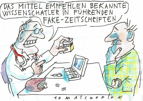 Cartoon: Fake (medium) by Jan Tomaschoff tagged wissenschaft,medizin,wissenschaft,medizin