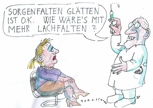 Cartoon: Falten (medium) by Jan Tomaschoff tagged falten,schönheit,sorgen,lachen,falten,schönheit,sorgen,lachen