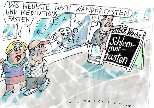 Cartoon: Fasten (medium) by Jan Tomaschoff tagged diäte,fasten,diäte,fasten