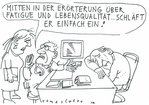 Cartoon: Fatigue (medium) by Jan Tomaschoff tagged müdigkeit,krebs,long,covid,müdigkeit,krebs,long,covid