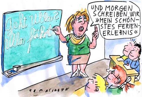 Cartoon: Ferien (medium) by Jan Tomaschoff tagged ferien,ulla,schmidt,dienstwagen,spanien