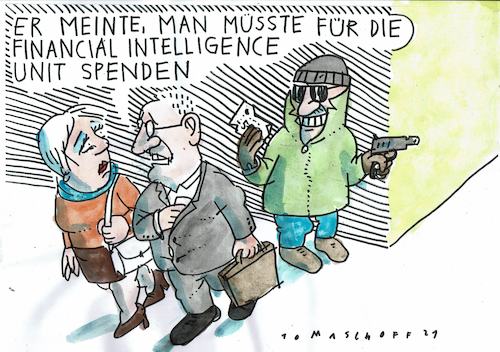Cartoon: FIU (medium) by Jan Tomaschoff tagged geld,geldwäsche,financial,intelligence,geld,geldwäsche,financial,intelligence