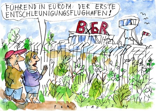 Cartoon: Flughafen Berlin (medium) by Jan Tomaschoff tagged flughafen,berlin,bauruine,flughafen,berlin,bauruine