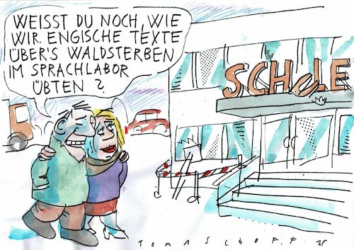 Cartoon: Fortschritt (medium) by Jan Tomaschoff tagged technikgläubigkeit,prognosen,technikgläubigkeit,prognosen