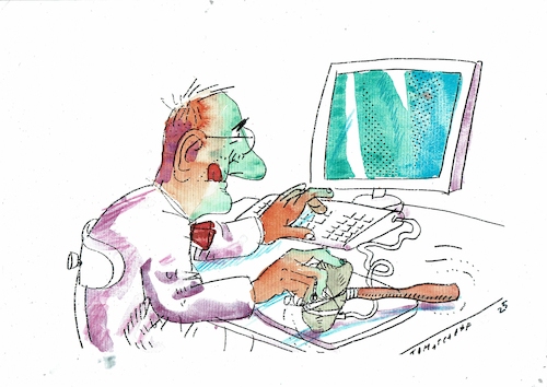 Cartoon: Fortschritt (medium) by Jan Tomaschoff tagged digitalisierung,mensch,gehirn,digitalisierung,mensch,gehirn