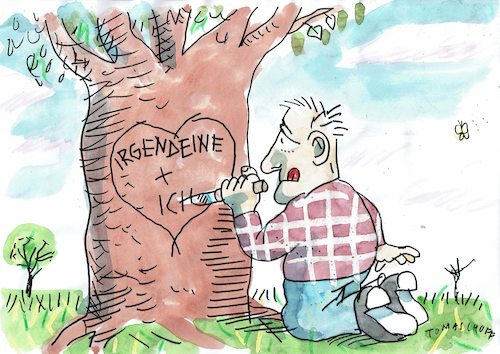 Cartoon: Frühling (medium) by Jan Tomaschoff tagged single,partnerschaft,sehnsucht,single,partnerschaft,sehnsucht