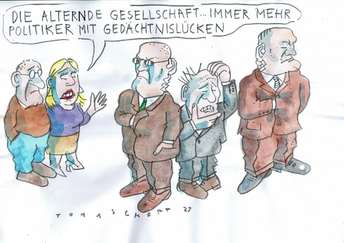Cartoon: Gedächtnis (medium) by Jan Tomaschoff tagged dempgrafie,gedächtnislücken,politiker,dempgrafie,gedächtnislücken,politiker