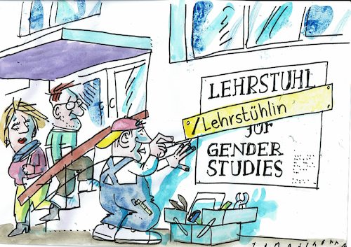 Cartoon: gender studies (medium) by Jan Tomaschoff tagged sprache,geschlecht,gleichberechtigung,sprache,geschlecht,gleichberechtigung