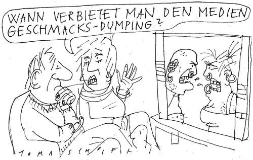 Cartoon: Geschmacks-Dumping (medium) by Jan Tomaschoff tagged geschmacksdumping