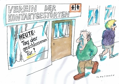 Cartoon: gestört (medium) by Jan Tomaschoff tagged kontaktstörung,einsamkeit,kontaktstörung,einsamkeit