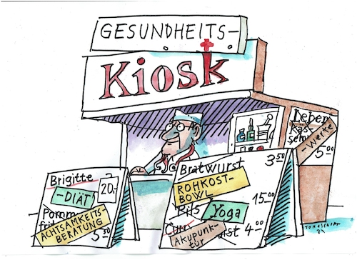 Cartoon: Gesundheitskiosk (medium) by Jan Tomaschoff tagged gseundheit,kiosk,gseundheit,kiosk