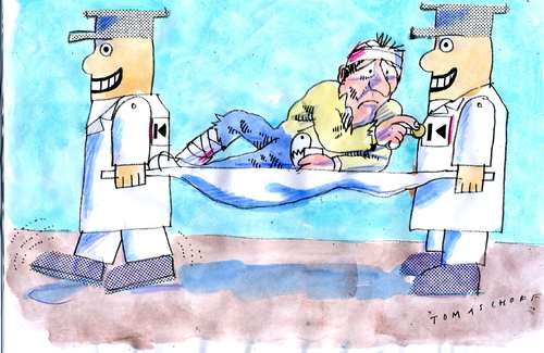 Cartoon: Gesundheitssystem (medium) by Jan Tomaschoff tagged gesundheitssystem,ärzte,kassen,krankheiten