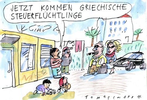 Cartoon: Griechenlandkrise (medium) by Jan Tomaschoff tagged griechenland,steuern,griechenland,steuern